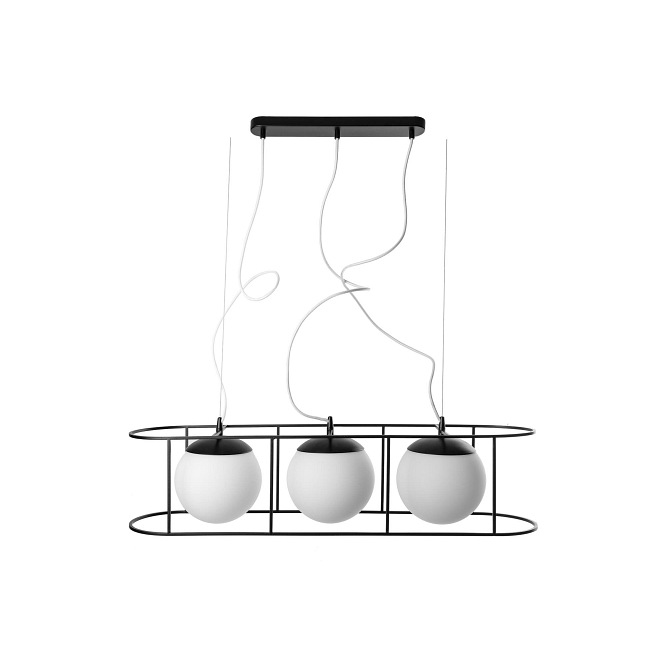 Potrójna lampa wisząca szklane klosze Kuglo Ummo